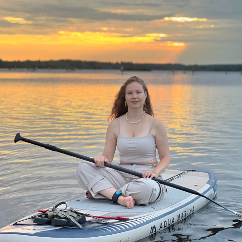 Закат на сапбордах на Лахтинском Разливе в Петербурге