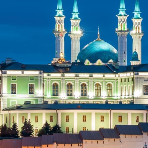 Казанский кремль в вечерних огнях