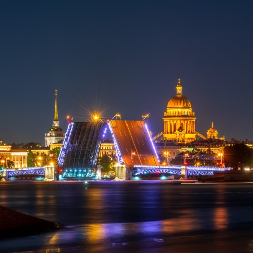 Ночной Петербург и разводные мосты