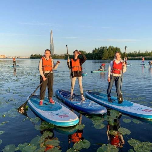 Вечерняя сап-прогулка к башне «Лахта-центра»