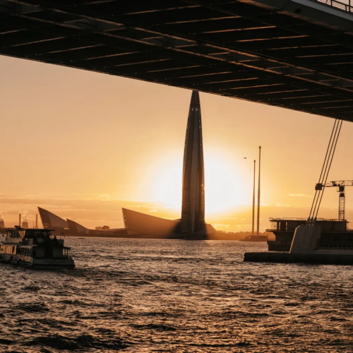 Закатный Петербург с воды