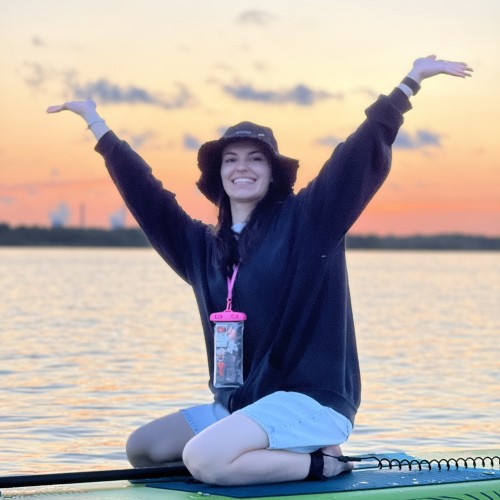 Закат на сапбордах на Лахтинском Разливе в Петербурге