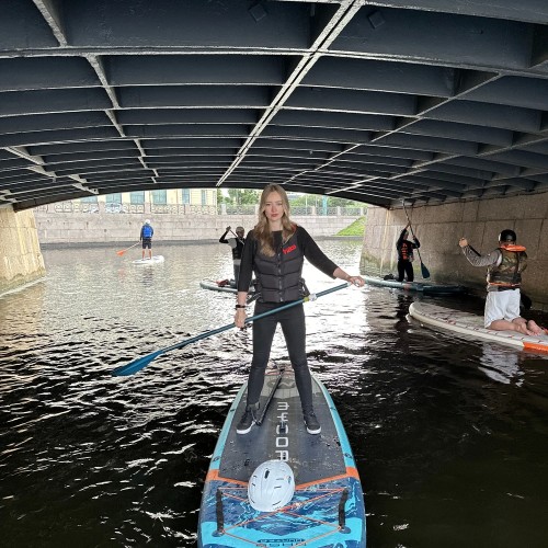 Утренний сап-сплав по центру Петербурга (в мини-группе)