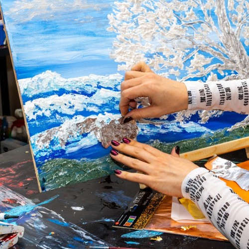 «Интерьерная картина с золотой/серебряной поталью»: мастер-класс в Петербурге