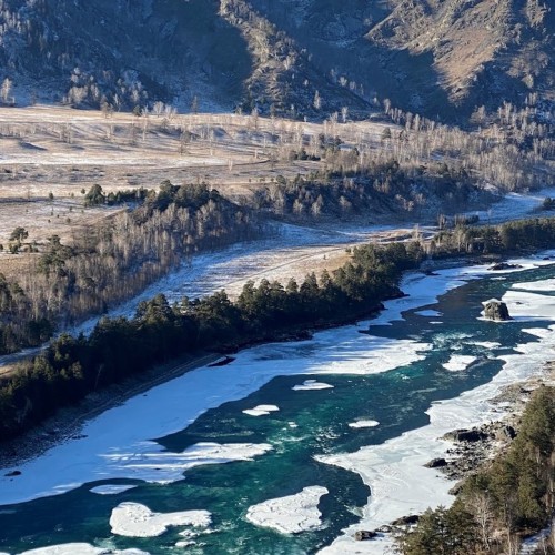 Зимний Алтай: снежные горы, незамерзающие озёра и тысяча лебедей