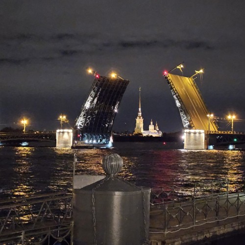 Ночной Петербург в огнях: на автобусе по вечернему городу