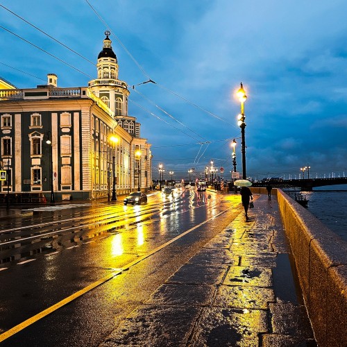 Ночной Петербург в огнях: на автобусе по вечернему городу