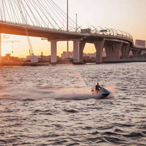 Закатный Петербург с воды