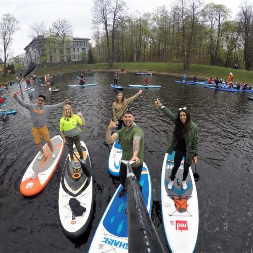 По каналам и Большой Неве на сапборде