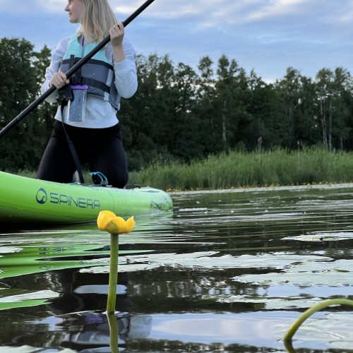 Закат на сапбордах на Лахтинском Разливе в Петербурге