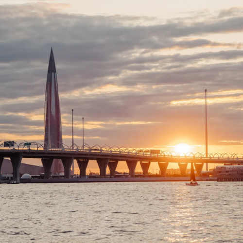 Закатный Петербург с воды